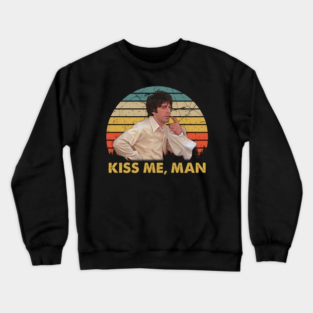 Vintage Kiss Me Man Crewneck Sweatshirt by Crazy Cat Style